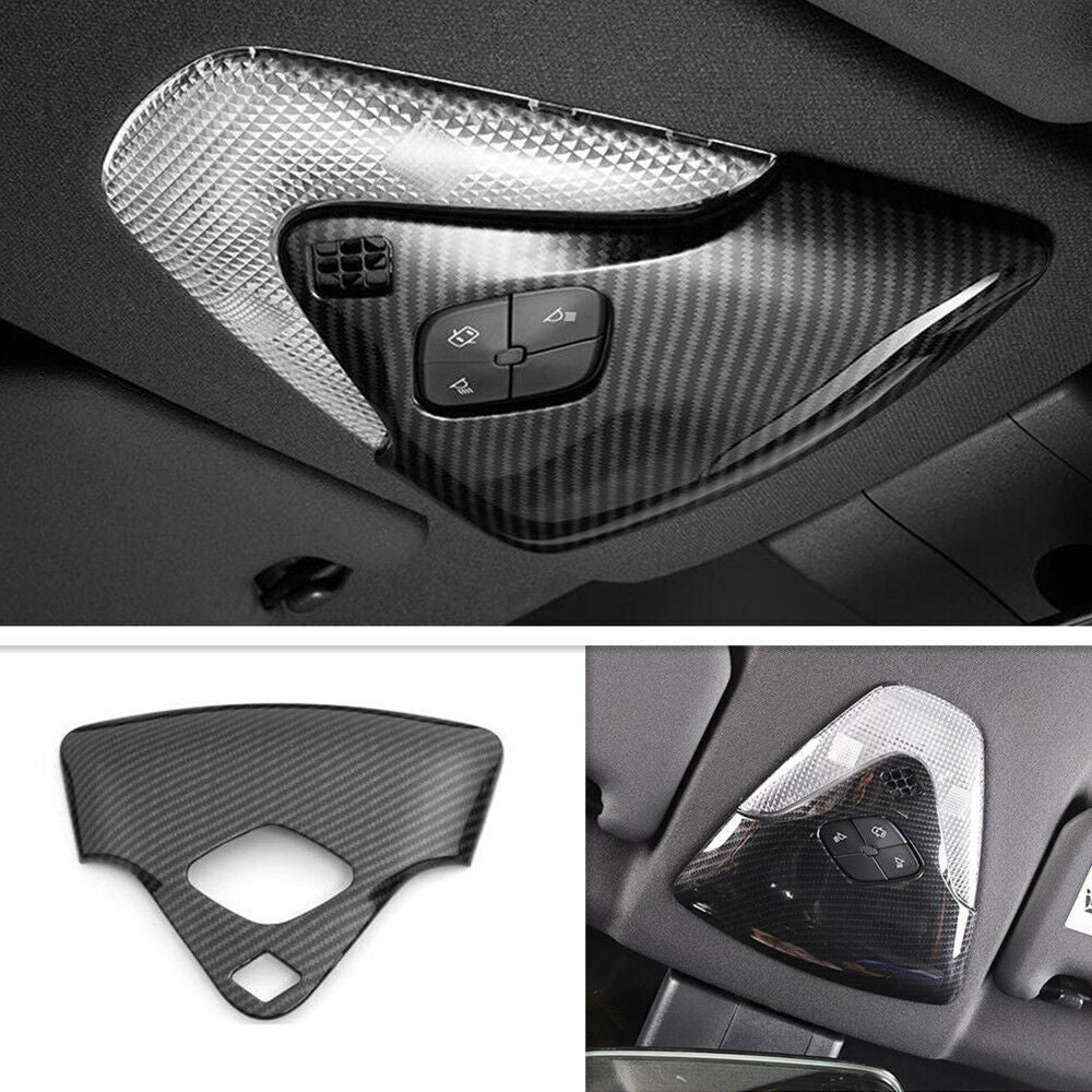 ABS Carbon Fiber Front Reading Light Lamp Cover Trim for Toyota C-HR CHR 2018-22