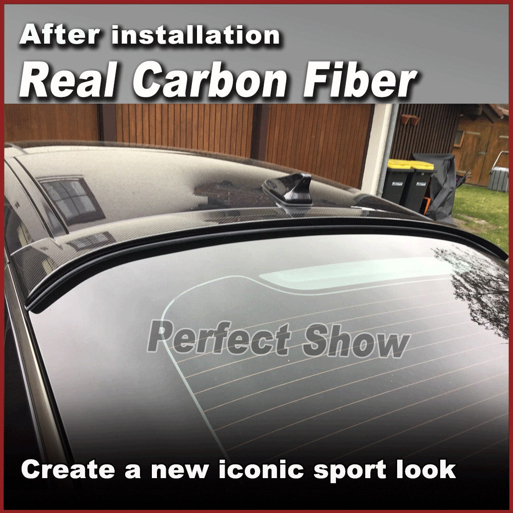 for Kia Stinger 2018-2023 Real Carbon Rear Roof Spoiler Window Trunk Wing Lip