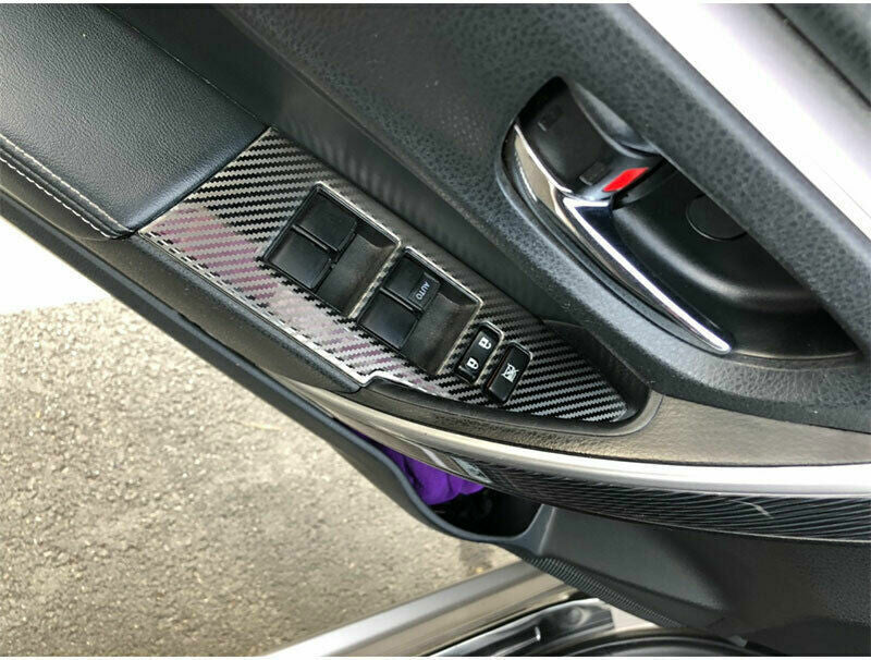for Toyota for Corolla 2014-2018 Carbon Fiber Interior Window Lift Panel Switch Trim