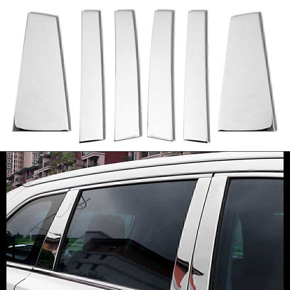 Silver Window Pillar Post Steel Moulding Trim Door for Toyota Highlander 2014-19