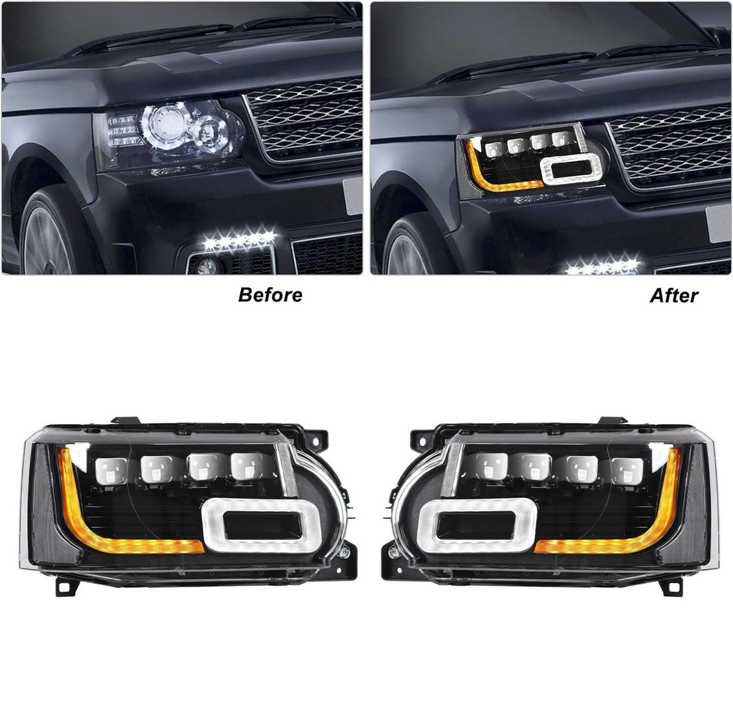 LED Headlamp Headlight Assembly for Land Rover for Range Rover Vogue L322 2010-2012