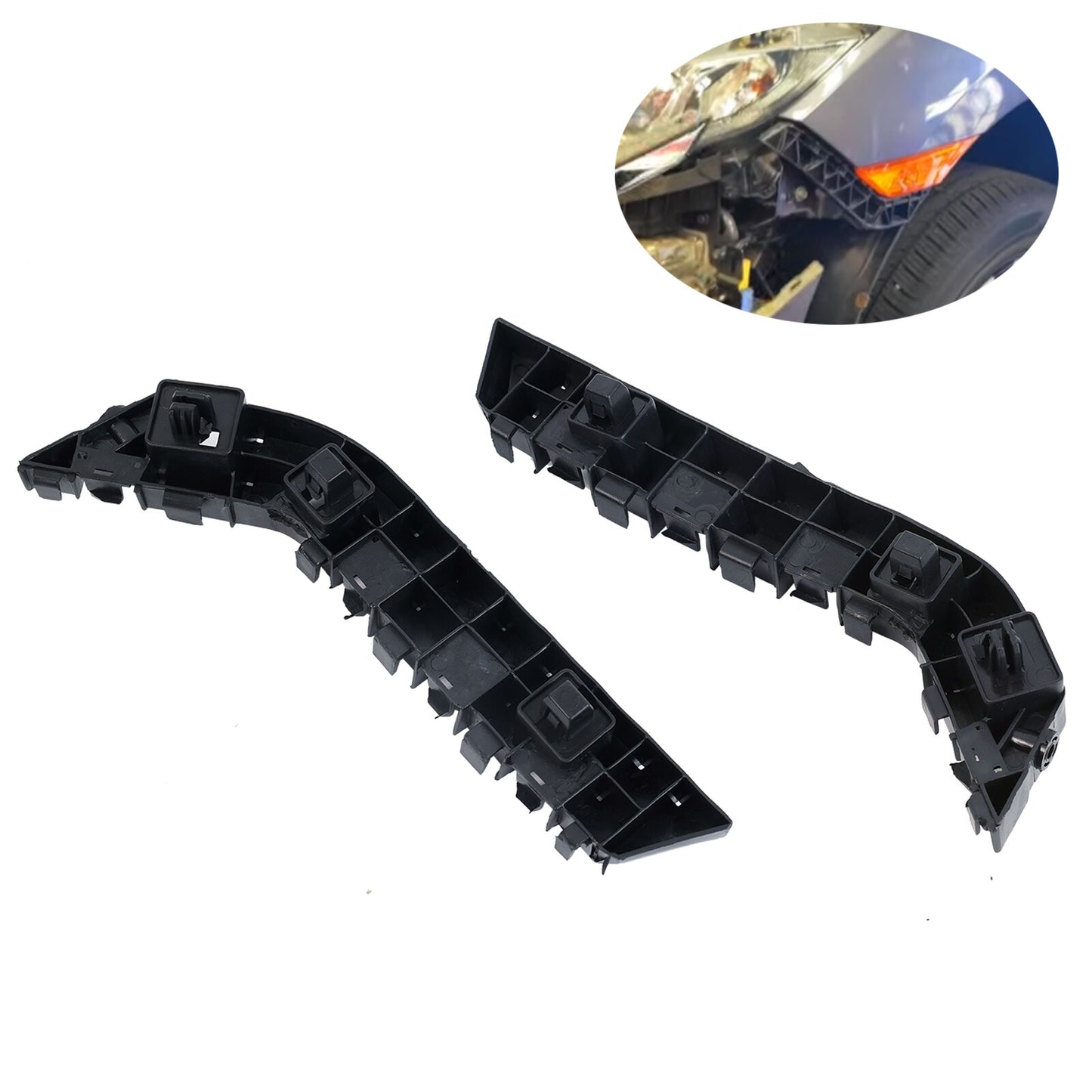 for Honda for Civic Sedan Front Bumper Retainer Bracket Support 2pcs LH RH Black