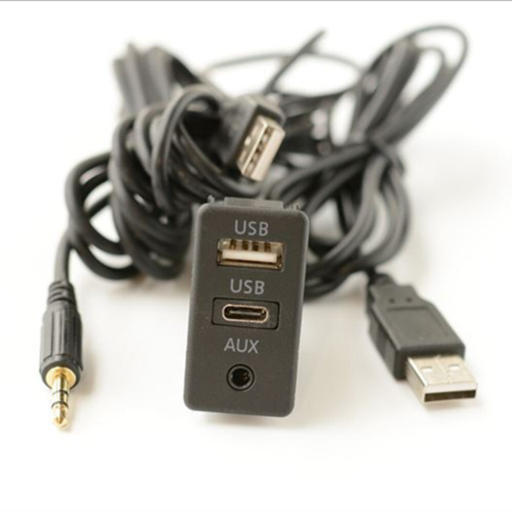 Type C USB Port Panel Extension Cable Adapter For Car SUV Dash Flush Mount 150CM