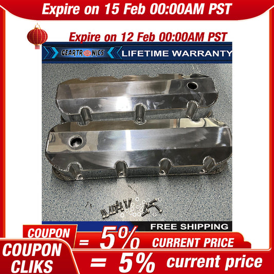 Aluminum Fabricated Valve Cover for Big Block for Chevy BBC 396,454 w/ Breather Hole