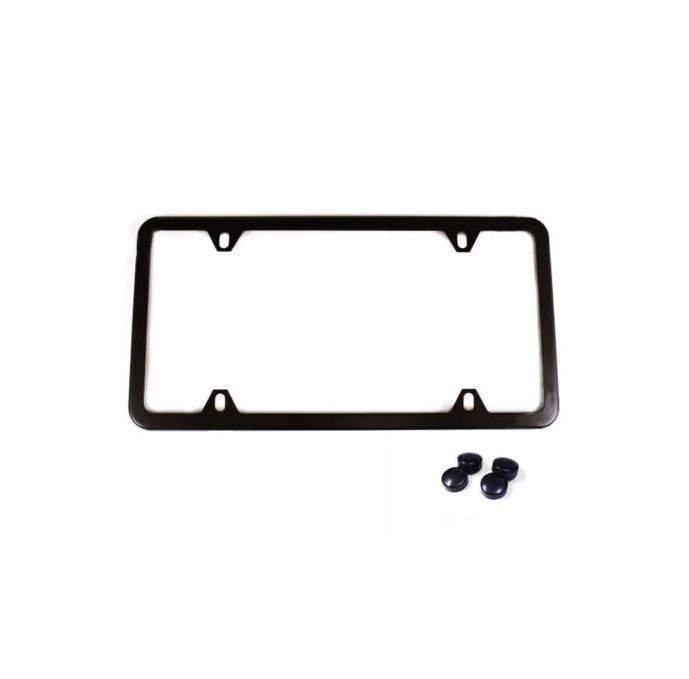 Bonnet Car License Plate Frame Cap, Rear Boot 4-Eye Ultra-Thin Black for Audi