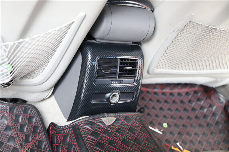 Car Rear Air Outlet Vent Frame Trim 1PCS Fit for Audi A6L 2005-2011 Carbon Fiber