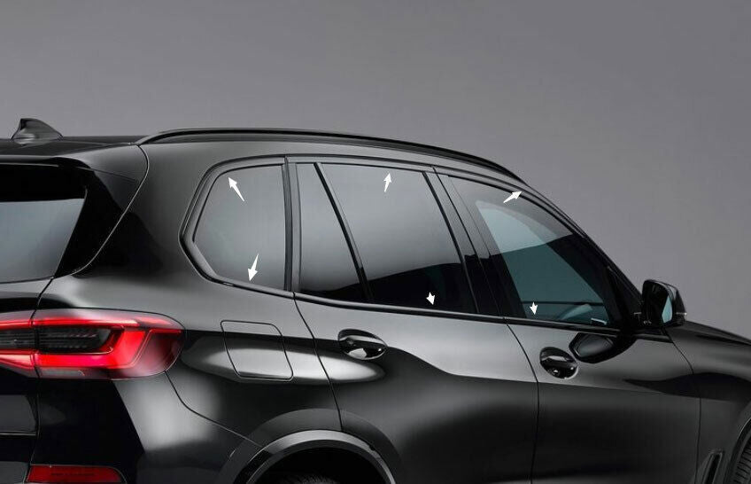 for BMW X5 E70 2008-2013 Black Gloss Frame Window Strips Sill Molding Cover Trim