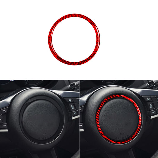 Red Carbon Fiber Steering Wheel Ring Cover Trim for Jaguar F-PACE XE XF 2016-20