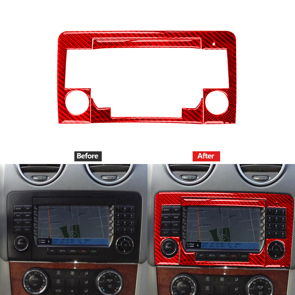 Red Carbon Fiber Navigation Panel Type B Cover for Mercedes Benz M-class 2006-11