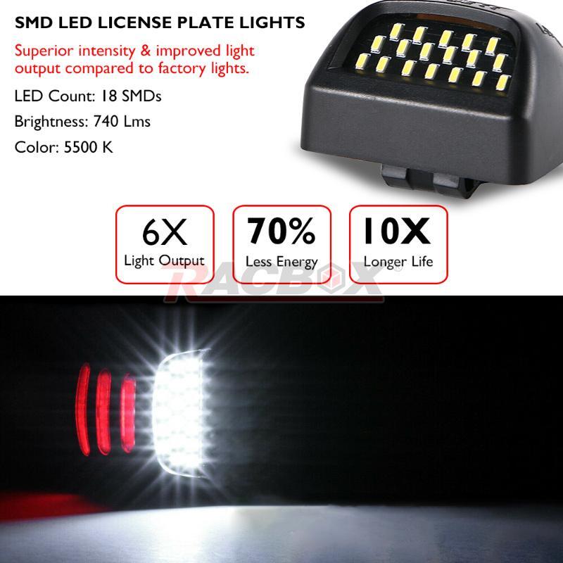 LED License Plate Light Red DRL Tube for Chevy Silverado for GMC for Sierra 1500 2500