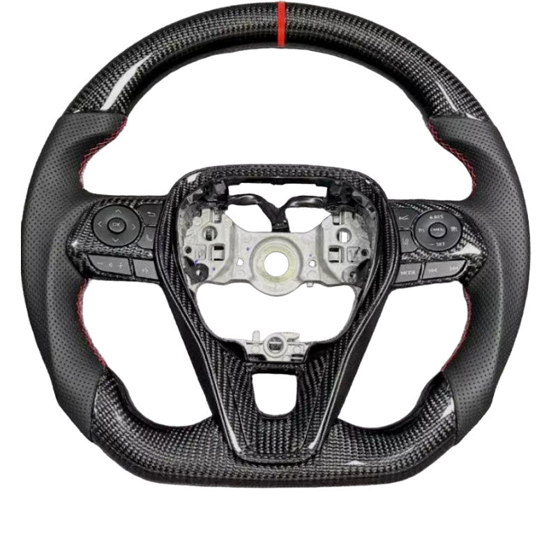 Leather Steering Wheel for Toyota for Camry Rav4 for Corolla 2018-UP Carbon Fiber