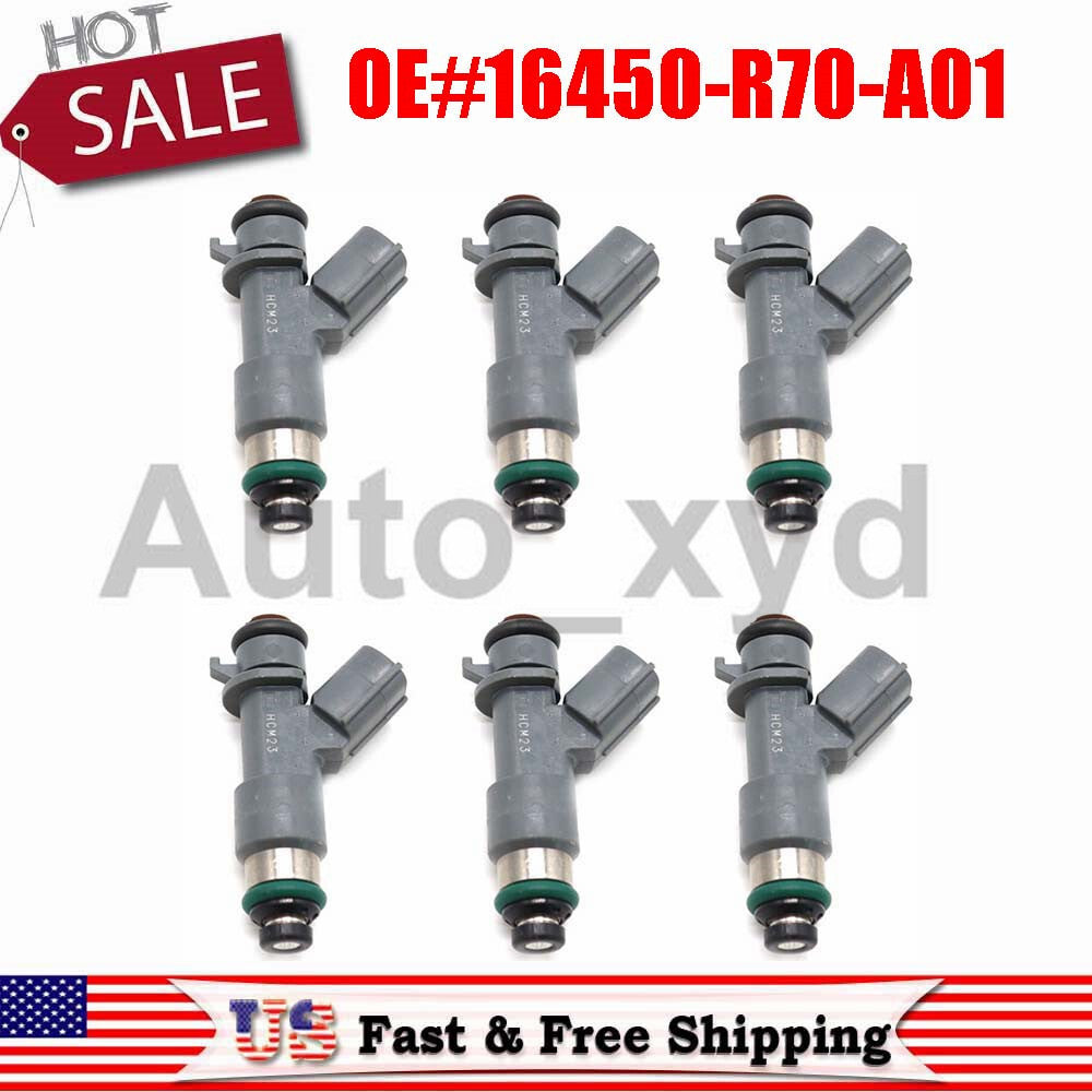 6X 16450-R70-A01 Fuel injectors Set for Honda Accord for Acura MDX TL TSX 3.5 3.7L