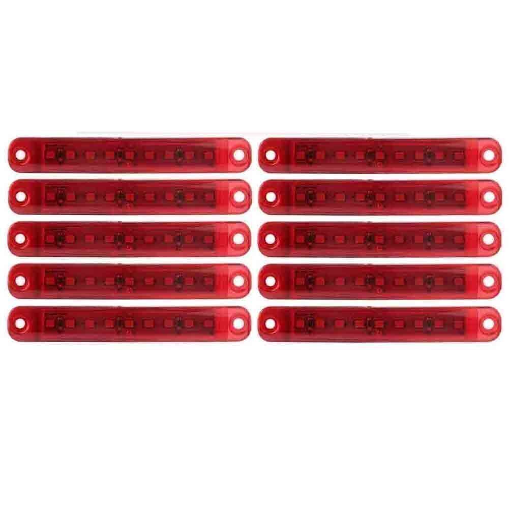 9 LED Sealed Side Marker Clearance Light 12V Car Truck Trailer Lorry Red 10PCs