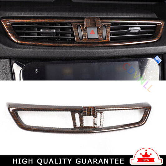 Middle Air Outlet Vent Cover Trim Fit for Nissan Rogue Sport 2017-21 Wood Grain