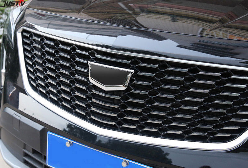 Chrome Front Grille Mesh Emblem Frame Cover Trim 1X for Cadillac XT4 2019-2023