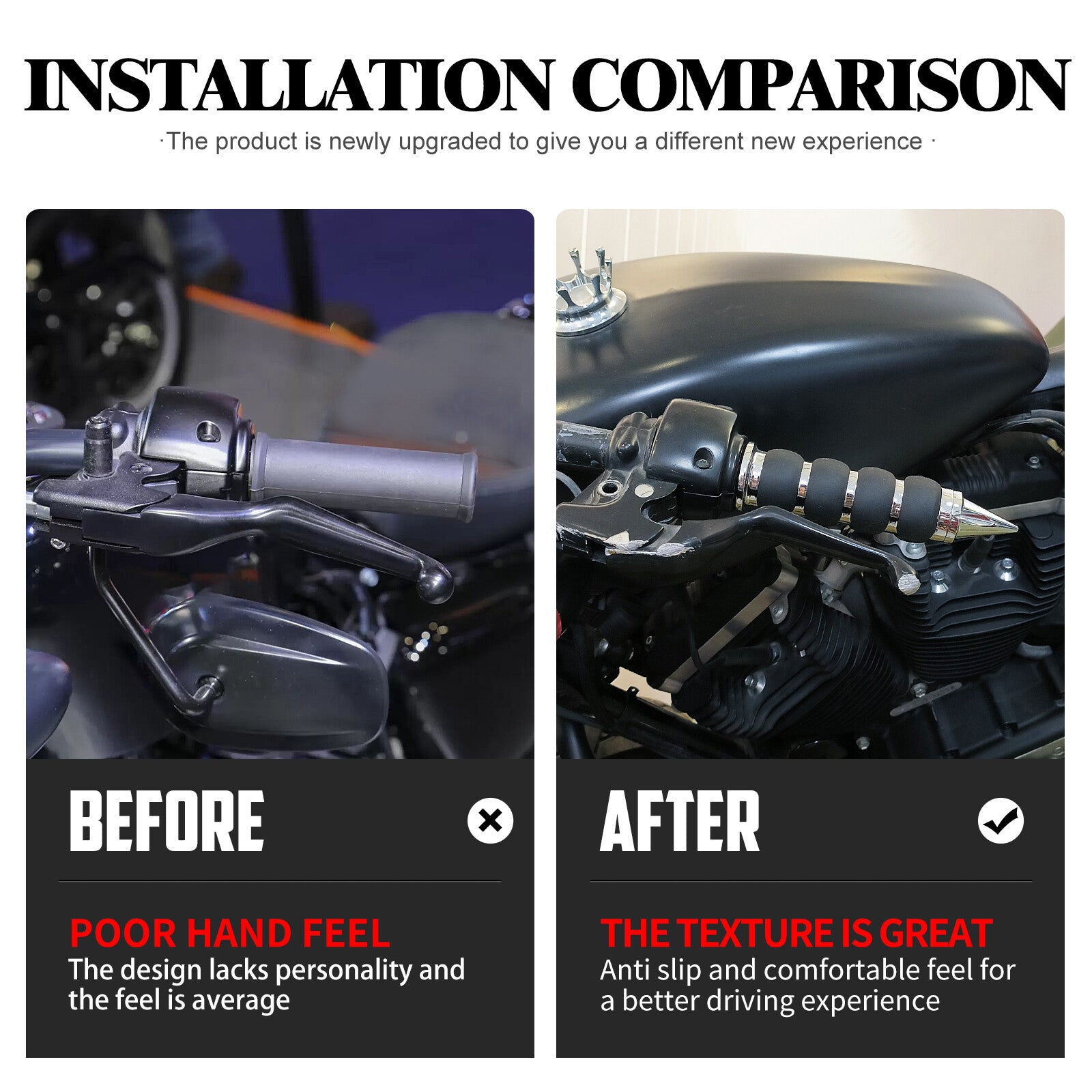 1 Chrome Spike Handle Bar Hand Grips for Harley Sportster Dyna Softail Toruing