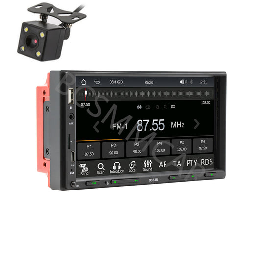 7 2Din Car Stereo Radio Player Bluetooth For CarPlay AUX Mirror Link Camera