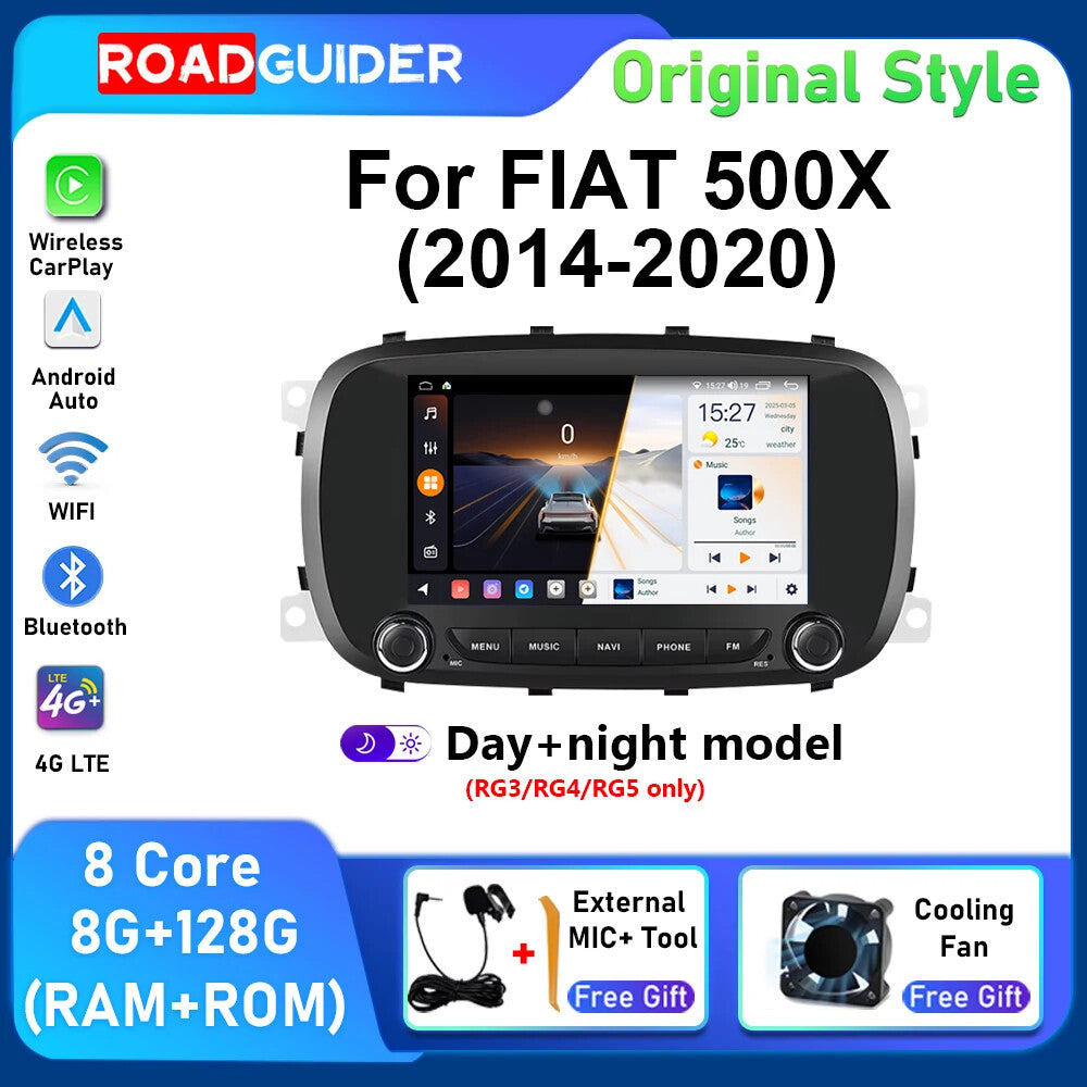 for Fiat 500X 2014-2020 GPS CarPlay Car Radio 4G Stereo Multimidia Player Screen