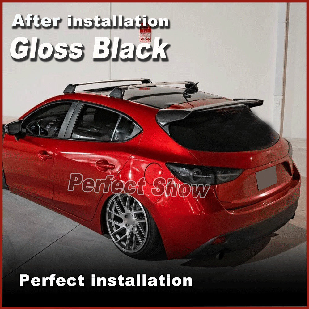 for Mazda 3 Axela Sport Hatchback 2014-17 Rear Roof Spoiler Lip Wing Gloss Black