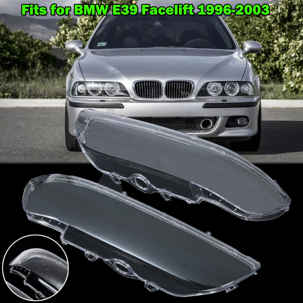 2x Headlight Lens Lampshade Cover Facelift for BMW E39 1996-2003 520i 523i 528i