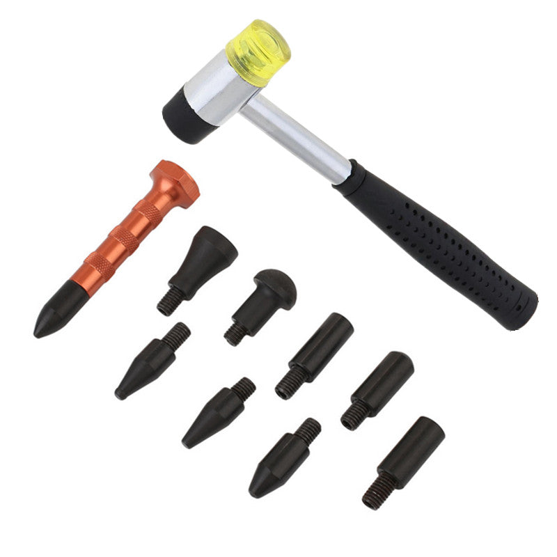 Car Dent Repair Metal Knock Down Lifter Leveling Pen Tool 9 Head With Hammer Kit
