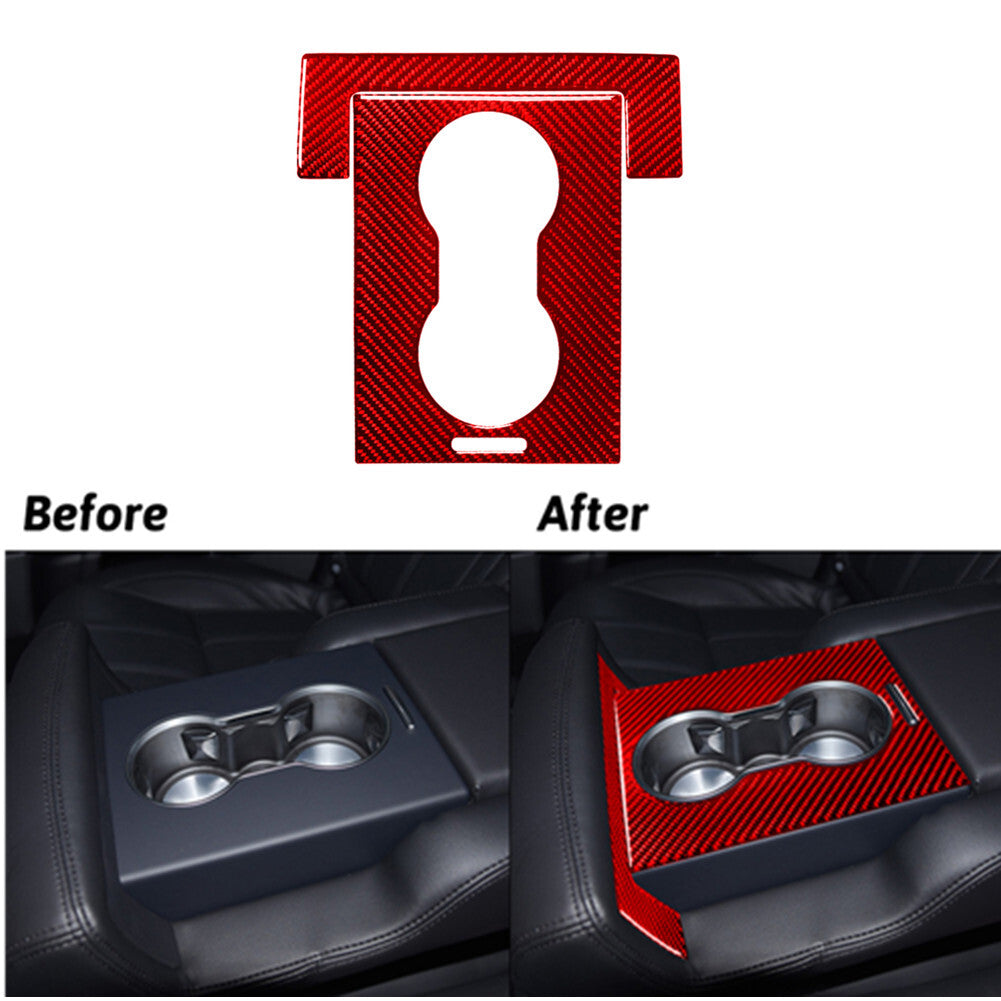 Red Carbon Fibre Cup Holder Rear Trim For Land for Range Rover Sport 14-17