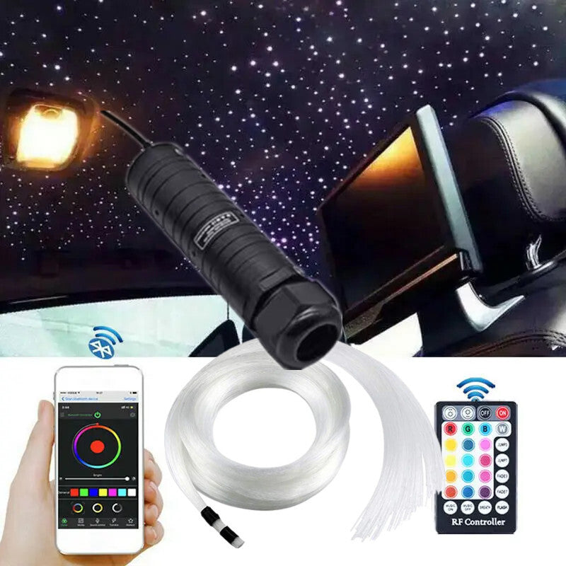 Car Roof Sky Star Light DC12V 6W RGB LED Fiber Optic Cable Lamp Remote Control