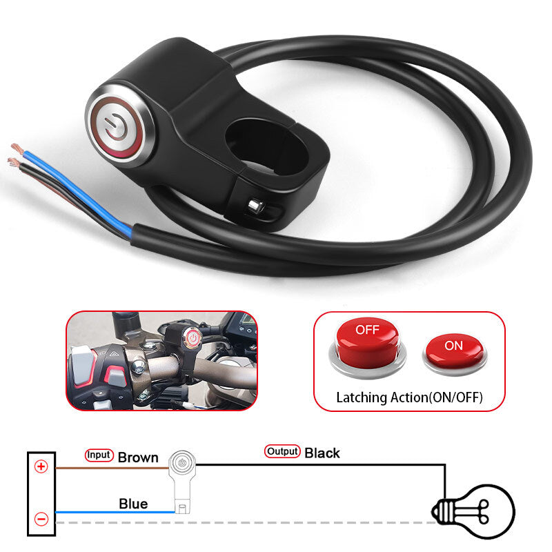 7/8 Handlebar Headlight Fog Spot Light Switch On/Off Motorcycle Dirt Bike US