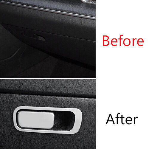 Car for Co -Pilot Storage Box Handle Sticker Trim Fit for Kia K5 2021-22 Silver Steel