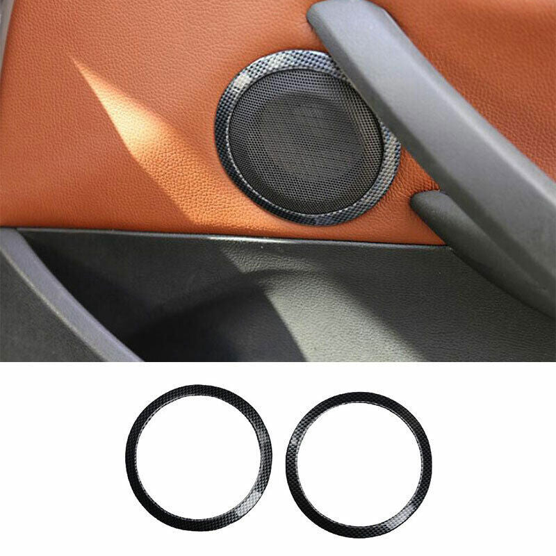 for BMW 2013-15 X1 E84 ABS Carbon Fiber Inner Door Horn Speaker Frame Cover Trim