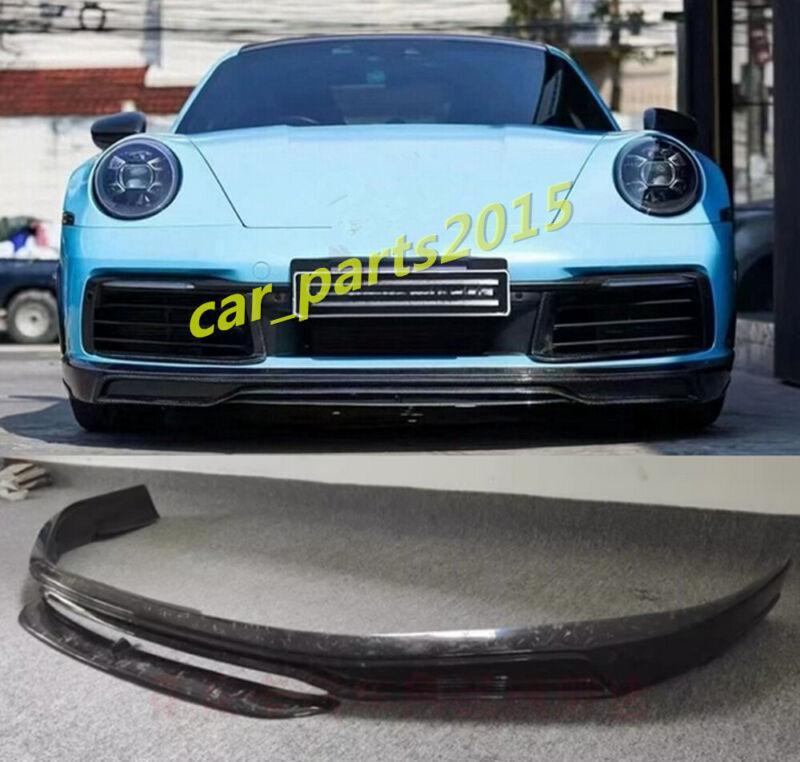 Carbon fiber front lip bumper splitter cover for Porsche 911 992 TEC Style Forge