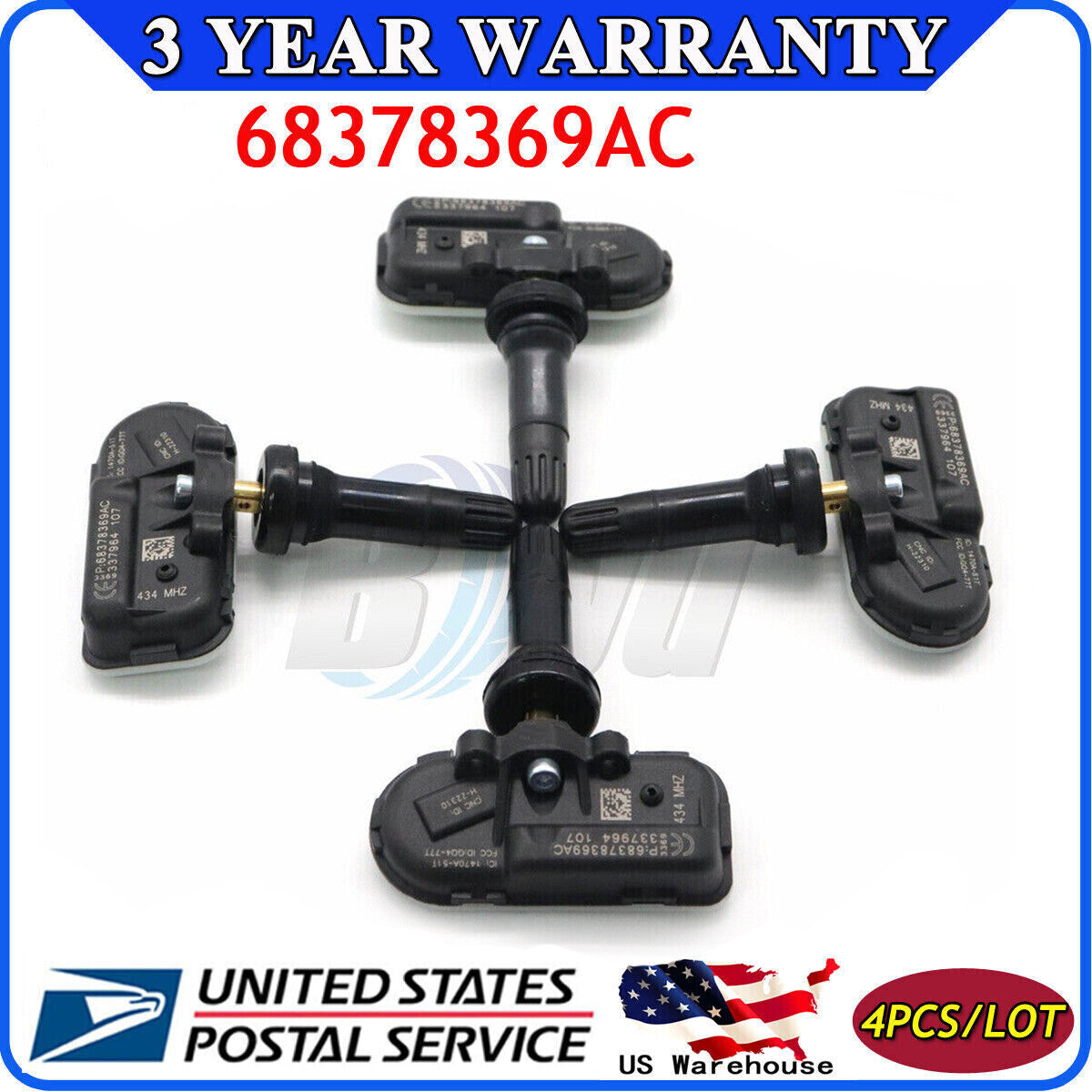 4X NEW TPMS for RAM 2500 New Tire Pressure Monitoring System Sensor 68378369AC