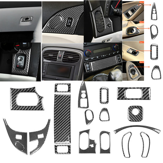 18Pcs for Chevrolet for Corvette C6 Carbon Fiber Interior Full Kit Cover Trim 05-07