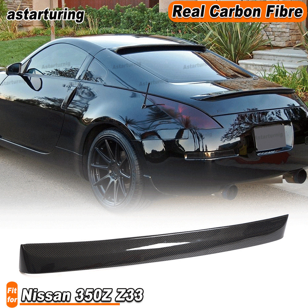 REAL CARBON Fit for Nissan 350Z Z33 Coupe 2003-06 Rear Roof Window Spoiler Wings