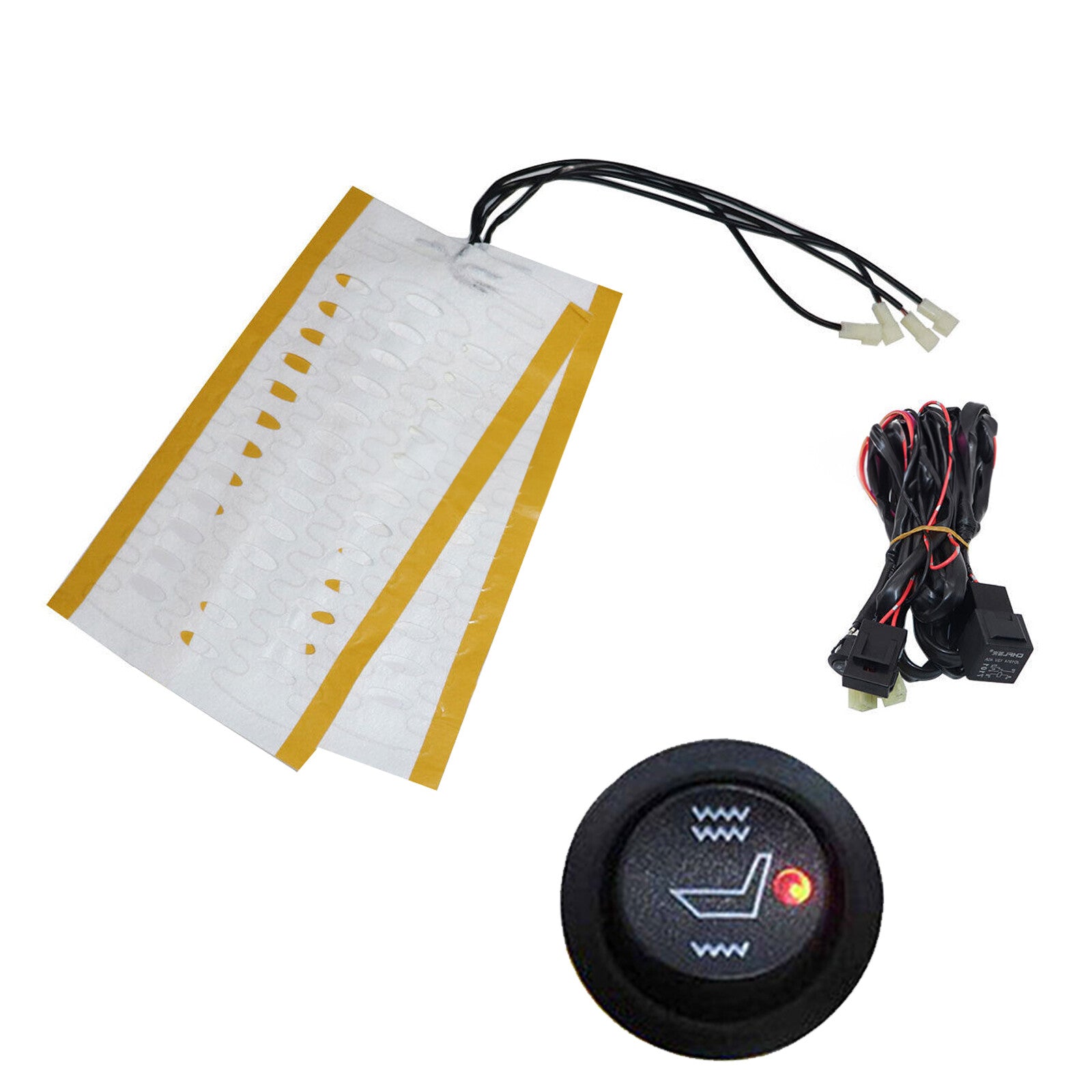 1Seat Universal Carbon Fiber Car Heated for Seat Heater Kit with Round Switch 12VIW