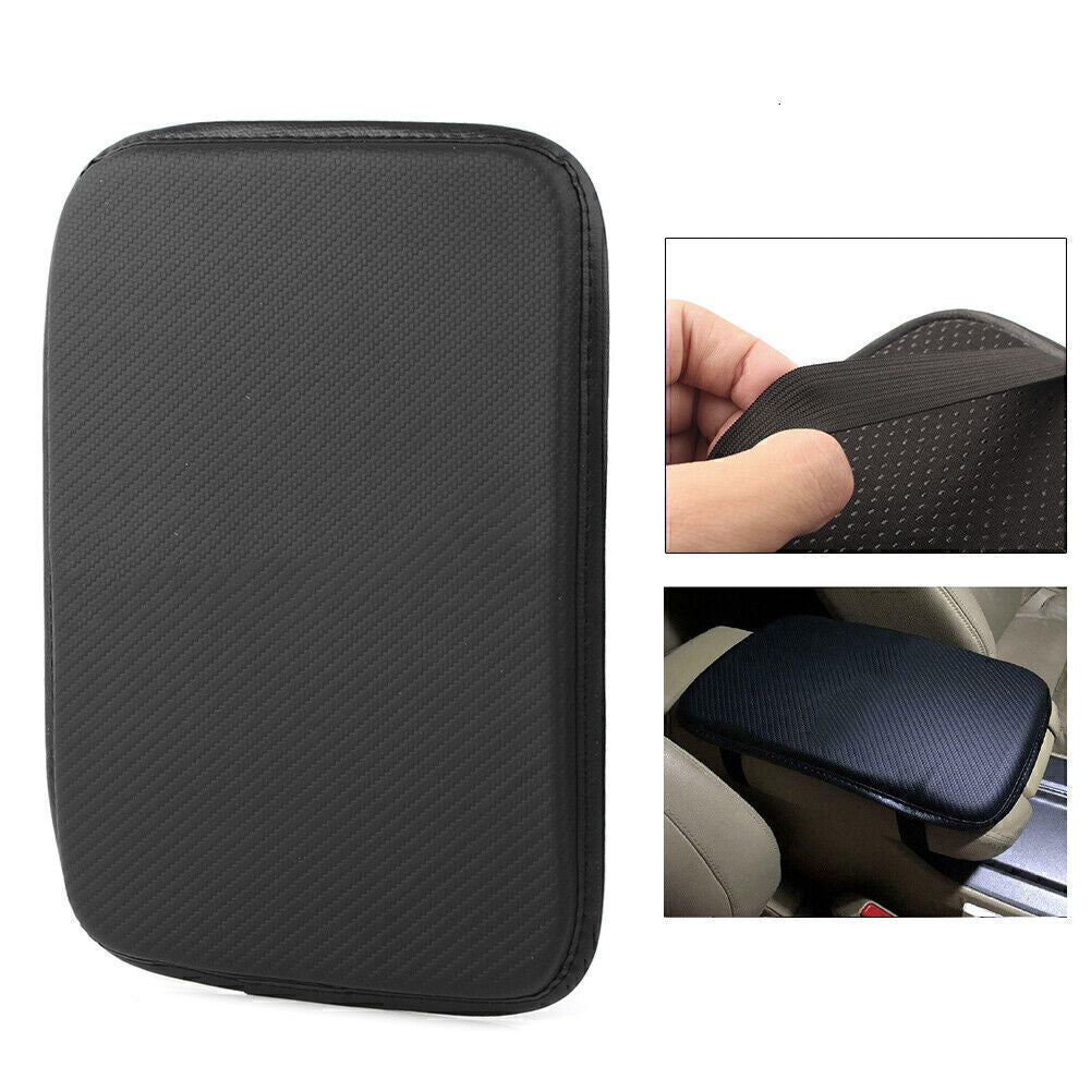 Emblem Center Console Armrest Cushion Mat Pad Cover Carbon Fiber Fit for NISSAN Car