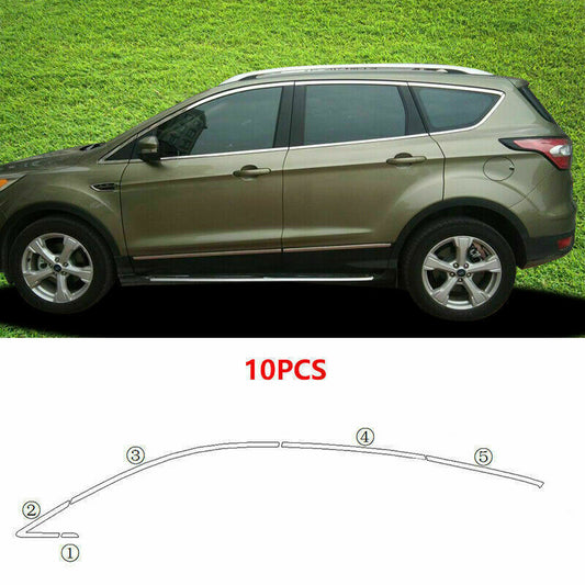 for Ford Escape Kuga 2013-2019 Chrome steel Window Sill Trim Molding Strip 10Pcs