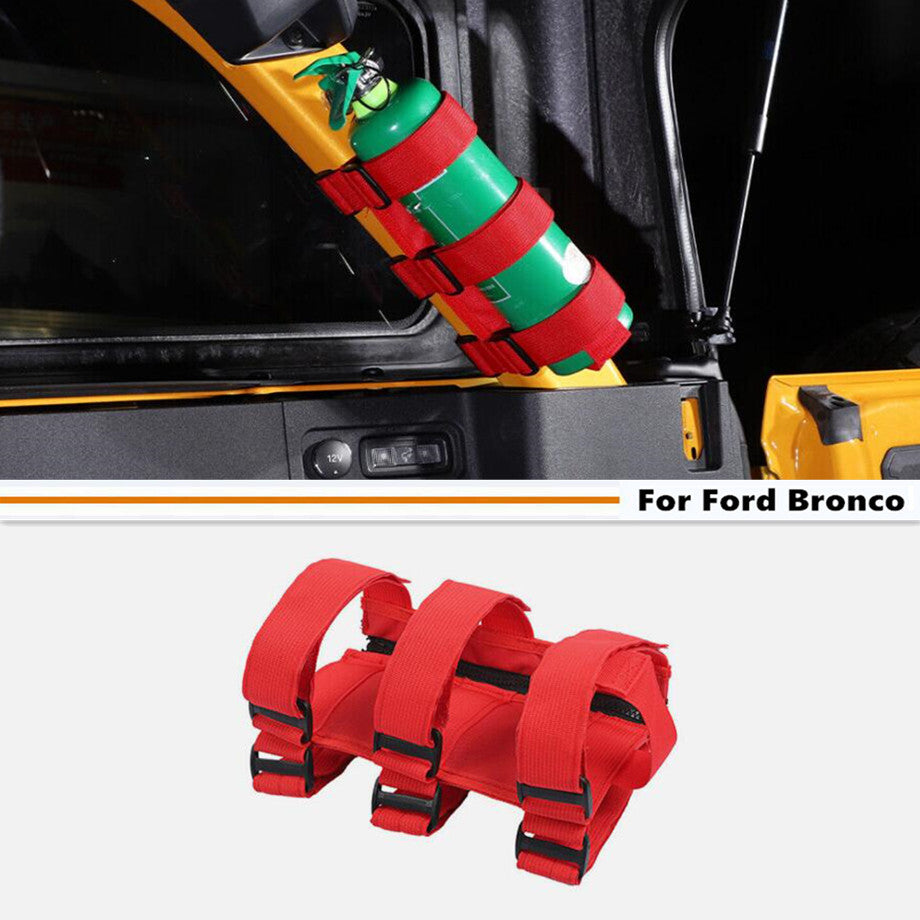For 2021-2024  for ford  Bronco Red Adjustable Roll Bar Fire Extinguisher Mount Holder