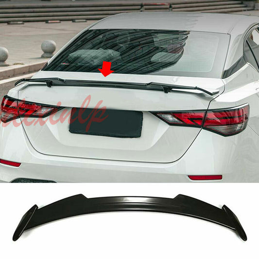 1x For 2020-2023 for Nissan Sentra Gloss Black Rear Trunk Spoiler Boot Lip Wing Trim