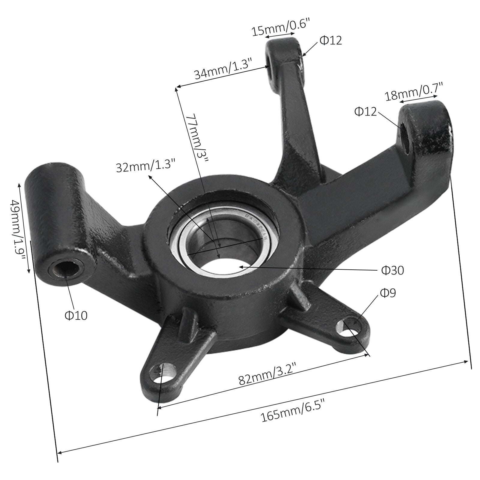 2-Piece Steering Joint Spindle Wheel Bearing Set for Custom Go-Karts, ATVs, and Four-Wheel Off-Road Vehicles