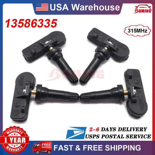 13586335 4x NEW TPMS Tire Pressure Monitoring Sensors for Chevy for GMC 315MHz