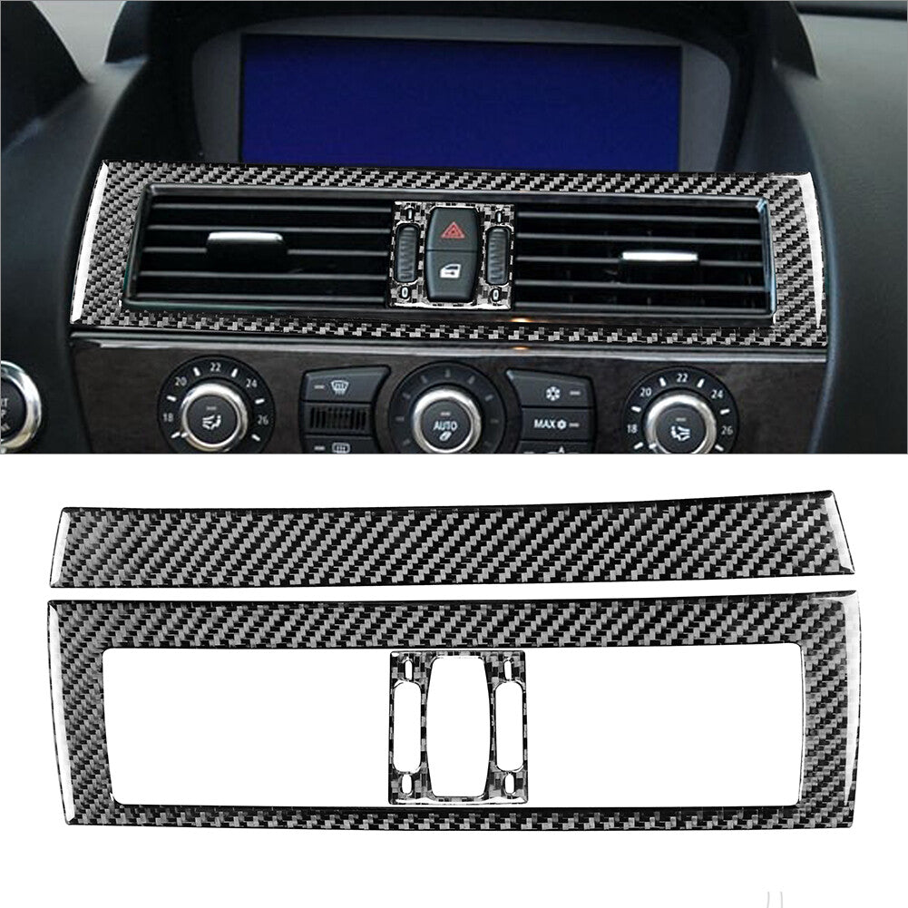 Carbon Fiber Central Air Vent Oulet Cover Trim for BMW 6Series E63 E64 2004-2010