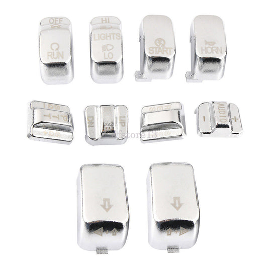 10-Piece Chrome-Plated Manual Switch Housing Cover for 96-13 for Harley Davidson Touring
