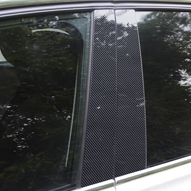 for Audi A4 B8 09-2016 Carbon Fiber Pillar Posts Door Window Molding Strip Trims