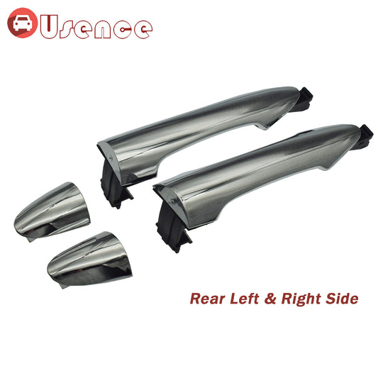 Pair Rear Outside Left Right Chrome Door Handle for Kia Picanto 2011 - 2016