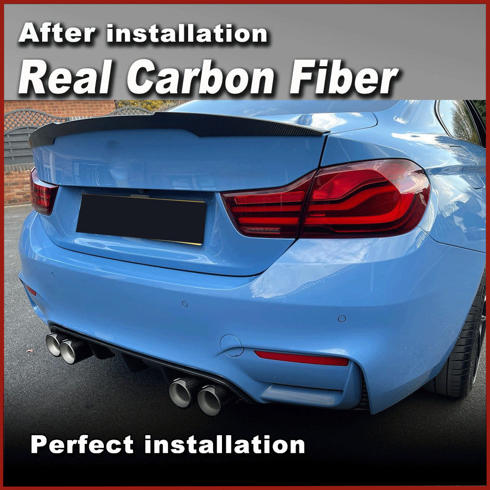 Fit for BMW M4 F82 Coupe 2014-2019 REAL Carbon Rear Trunk Boot Lip Wing Spoiler