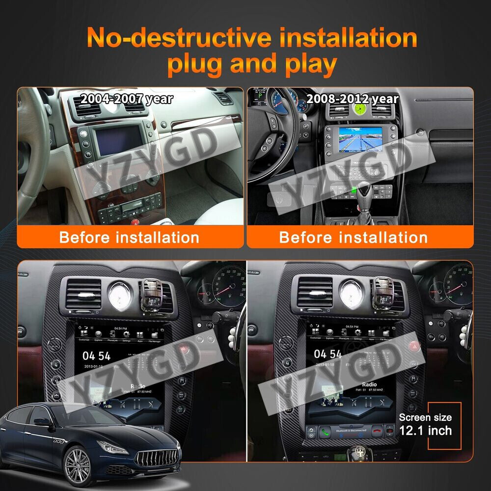 for Maserati Quattroporte 2004-2012 Car Radio Carplay Stereo Receiver Screen