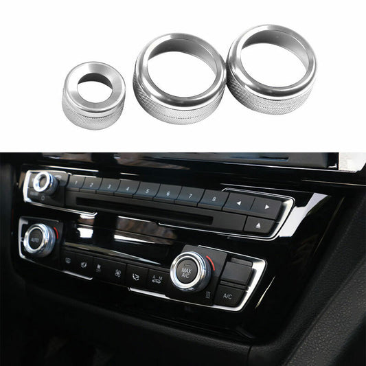 Silver Aluminum Alloy Console Volume Switch Ring for BMW 3 4 Series GT 2013-2019
