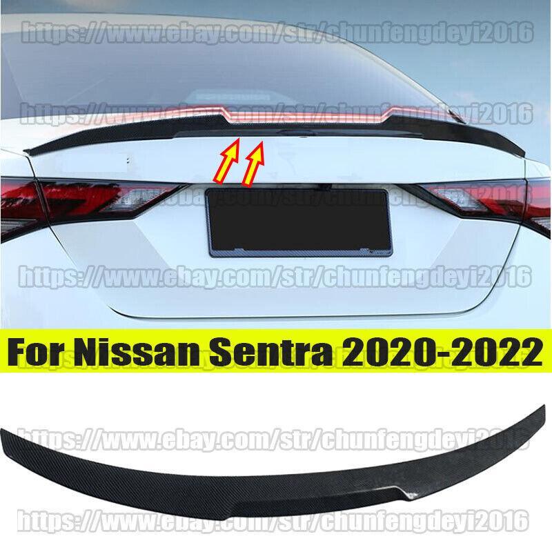 for Nissan Sentra 2020-2022 Carbon Fiber style Rear Tail Trunk Spoiler Wing trim