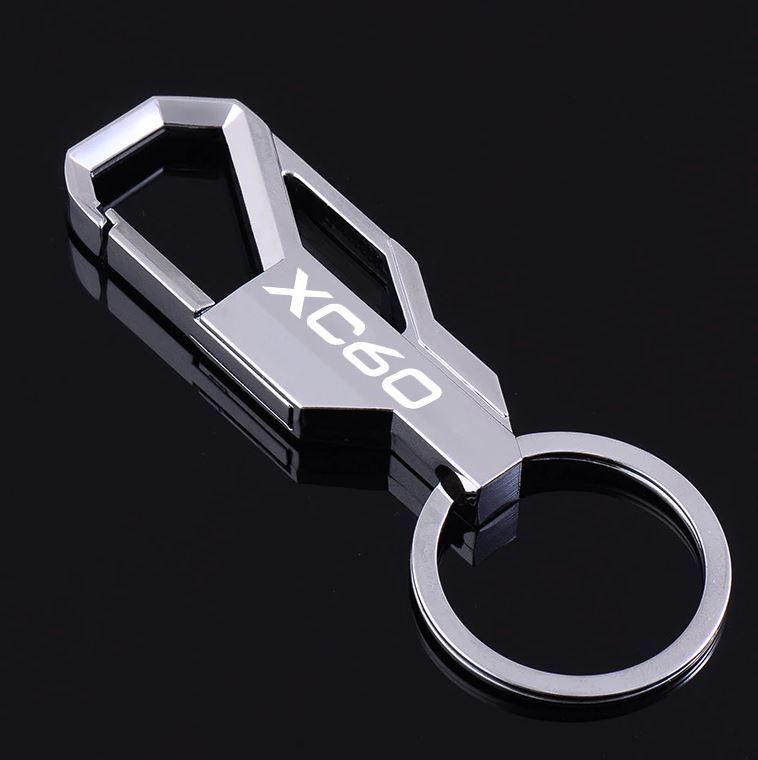 Car keychain, key ring, key fob, car accessories, silver metal, suitable for XC60